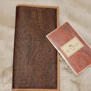 Etro Textured Paisley Print Wallet/Checkbook Holder
